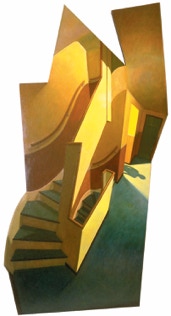 shaped painting "Waiting Shadow" 200 x 90 cm by Paul Citchley