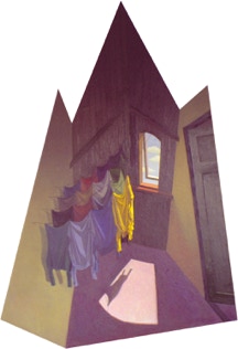 shaped painting "The Shirts"  by Paul Citchley 145 x 122 cm