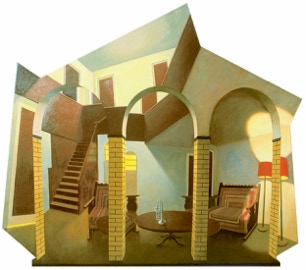 shaped painting "The Interval"  by Paul Citchley 122 x 170 cm