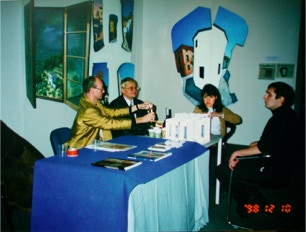 Stand view Art Manege 1998 with aintings by Paul Critchley, exhibiting with Ir Art Gallery