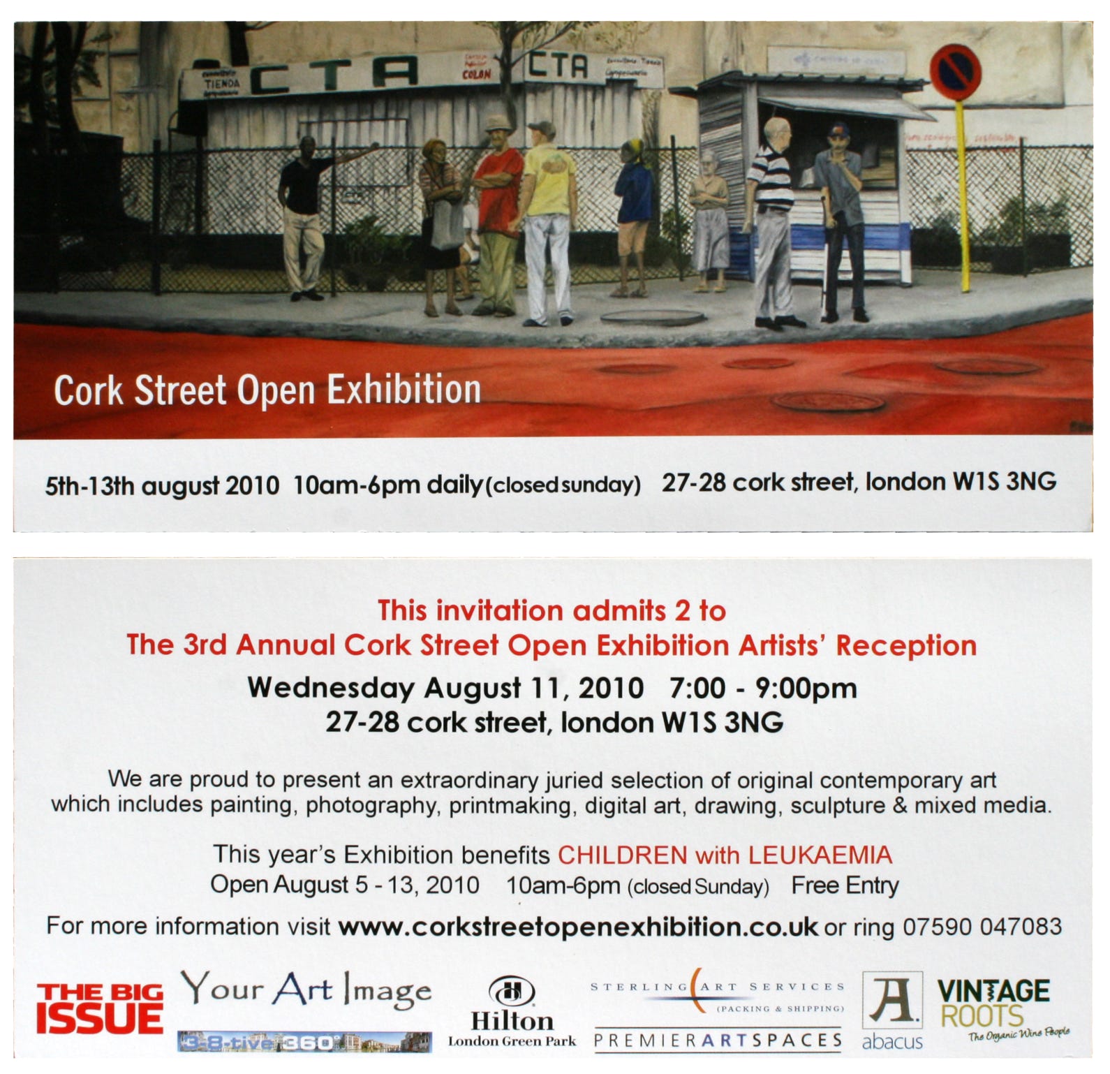 Flyer 'Cork Street Open at The Gallery, Cork Street London, 5th - 13th August 2010