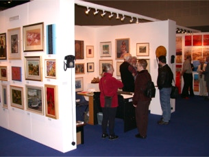 View of Paul Critchley's shaped painting at the Manchester Art Show 2004
