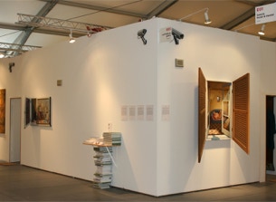 view of stand with installation 'A Sense of Place' by Paul Critchley