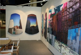 Stand view Art Helsinki 2013 with paintings by Paul Critchley and Sasja Hagens