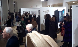 view of exhibition with painting 'A Time Of Remorse'