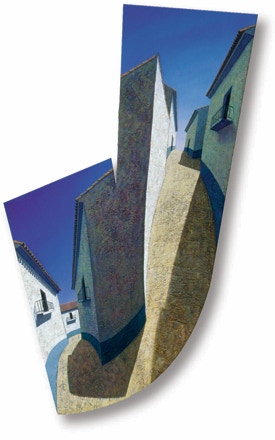 Up and Down, shaped oil painting by Paul Critchley