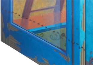 riptych, The Life Outside, oil painting, open detail