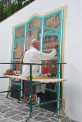 work in progress on the mural