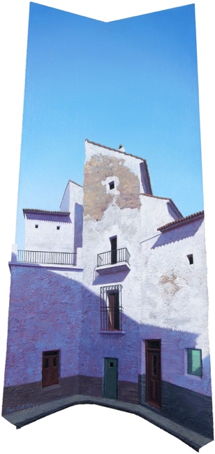 Shaped painting by Paul Critchley, 'The Green Door (Altea)' 