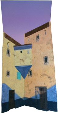 A las ocho, shaped painting by Paul Critchley