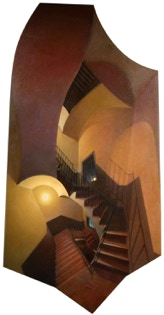 Shaped painting 'Staircase' by Paul Critchley