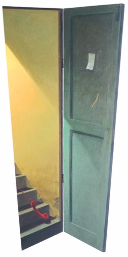 Message Received, Diptych oil painting by Paul Critchley