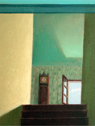 Shaped painting by Paul Critchley 'A Foot In The Door'