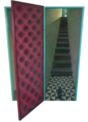 Shaped painting by Paul Critchley 'A Foot In The Door'