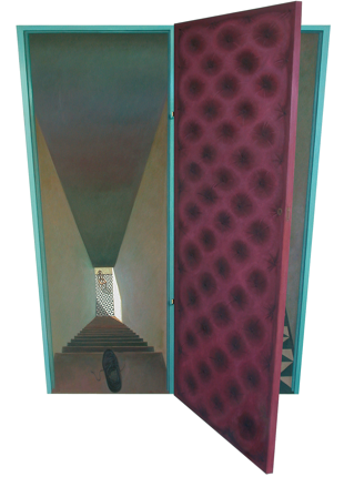 Shaped painting by Paul Critchley 'A Foot In The Door'