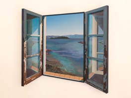 Paul Critchley at SCOPE Miami 2018 Reclusive Island, closed