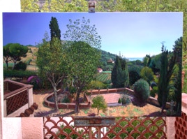 Painting 'Can Lado' by Paul Critchley, in progress 23 August 2003