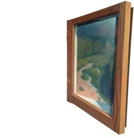 shaped, diptych painting by Paul Critchley