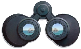 Shaped painting by Paul Critchley 'Coming into Harbour' commissioned by Royal Caribbean International