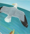 Painting 'Bird's Eye View' by Paul Critchley, commissioned by Royal Caribbean International. detail 3