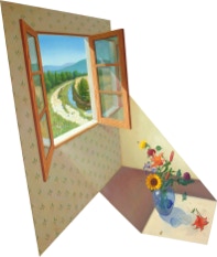 'La Siesta' multipart shaped painting by Paul Critchley, detail 3