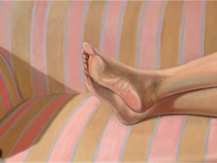'La Siesta' multipart shaped painting by Paul Critchley, detail 8
