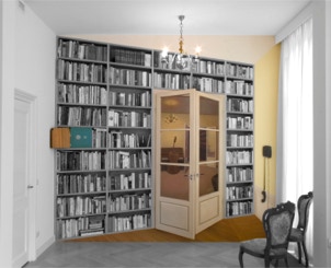 The Music Room Installation, doors to the central panel closed with painted panels highlighted