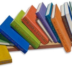 shaped painting by Paul Critchley 'Verbal Painting', detail