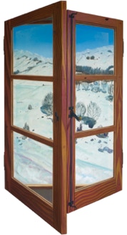 Triptych oil painting ' Changing Times', closed