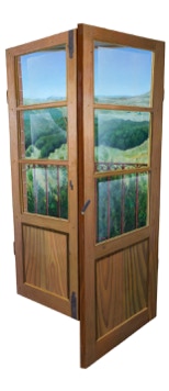 Triptych oil painting by Paul Critchley 'Summer & Winter In The Mountains'