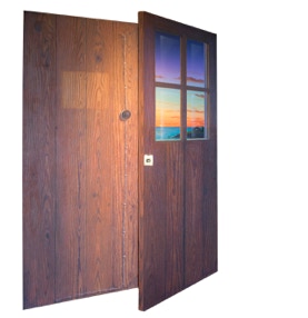 "I remember a dream of a house by the sea. It was spring, I think"  Diptych, oil on canvas on hardboard, 124 x 81 cm closed,