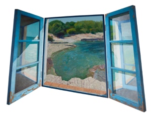 Turquoise Sea, Glowing Red Sunset