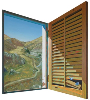 Life Like Time, Time Like Life Flutters By Diptych, oil on canvas on hardboard ~ 100 x 92.5 cm (open))  Wi