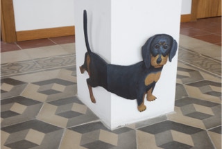 Corner painting 'Mrs Dog' by Paul Critchley