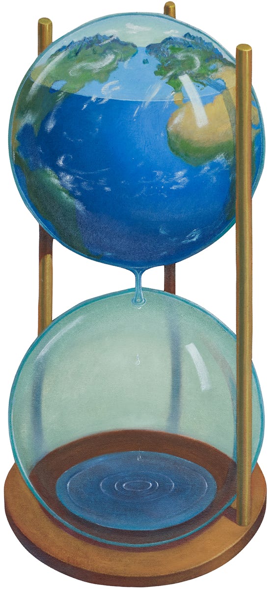 shaped painting by Paul Critchley : Non pensare per chi il tempo si scioglie; si scioglie per tutti – Think not for whom the time melts; it melts for everyone.