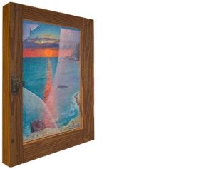 Diptych oil painting by Paul Critchley 'Aurora, Goddess of the dawn'