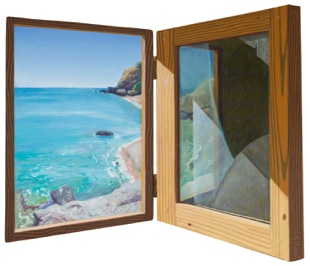 Diptych oil painting by Paul Critchley 'Aurora, Goddess of the dawn'