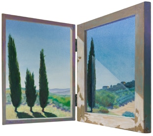 Diptych oil painting by Paul Critchley 'Nature's Sentinels'