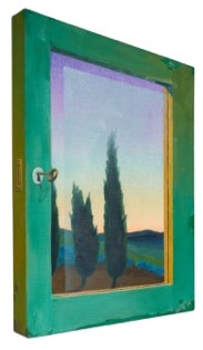 Nature's sentinels, oil painting by Paul Critchley. Dipych, closed