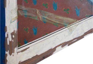 My Prickly Neighbour  - Diptych oil painting by Paul Critchley (open, detail)