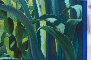 My Prickly Neighbour  - Diptych oil painting by Paul Critchley (open, detail)