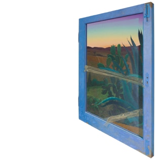 Diptych oil painting by Paul Critchley 'My Prickly Neighbours'