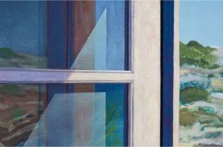 'The Never Ending Waves Mark The Passage Of Time 'Triptych oil painting by Paul Critchley, detail