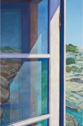 'The Never Ending Waves Mark The Passage Of Time 'Triptych oil painting by Paul Critchley, detail