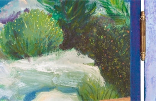 'The Never Ending Waves Mark The Passage Of Time 'Triptych oil painting by Paul Critchley, detail