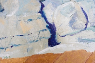 'The Never Ending Waves Mark The Passage Of Time 'Triptych oil painting by Paul Critchley, detail