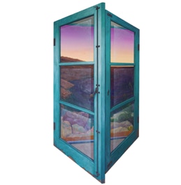   The Never Ending Waves Mark The Passage Of Time  Triptych, oil on canvas on hardboard    144 x 76 cm closed, 144 x 142 cm open 