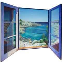 'The Never Ending Waves Mark The Passage Of Time 'Triptych oil painting by Paul Critchley, open