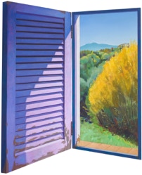 Diptych painting 'Eye Catching' by Paul Critchley, open