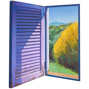 Eye Catching, diptych oil painting, open